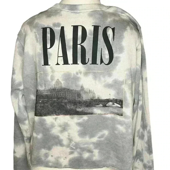 Public Library Paris graphic pullover fleece cropped sweatshirt Size Small Women - Picture 1 of 6